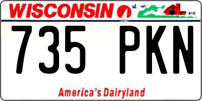 WI license plate 735PKN