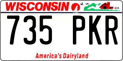 WI license plate 735PKR