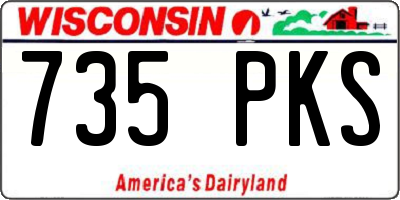 WI license plate 735PKS