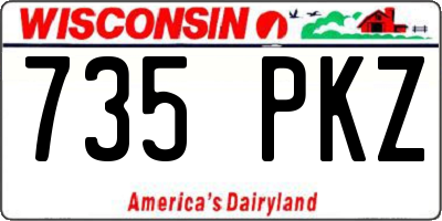 WI license plate 735PKZ