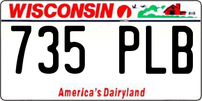 WI license plate 735PLB