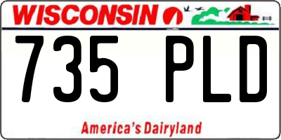 WI license plate 735PLD
