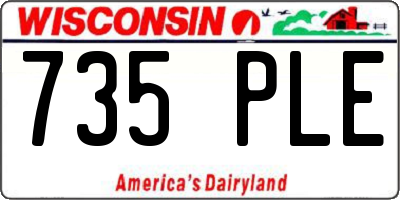 WI license plate 735PLE