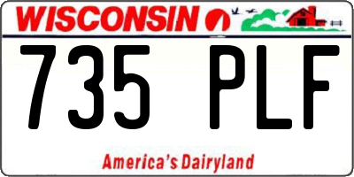 WI license plate 735PLF