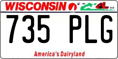 WI license plate 735PLG