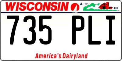 WI license plate 735PLI
