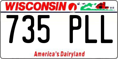 WI license plate 735PLL