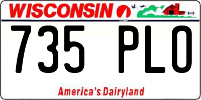 WI license plate 735PLO
