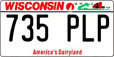 WI license plate 735PLP