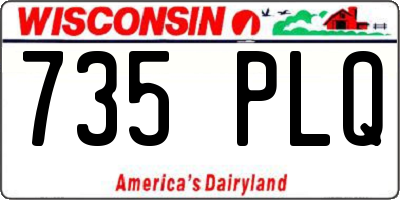 WI license plate 735PLQ