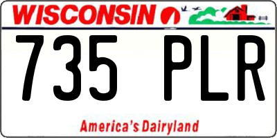 WI license plate 735PLR