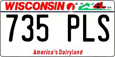 WI license plate 735PLS