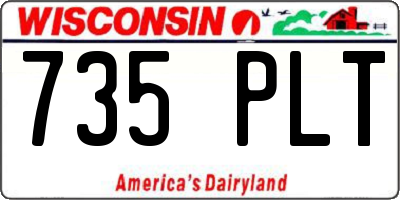 WI license plate 735PLT