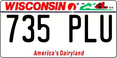 WI license plate 735PLU