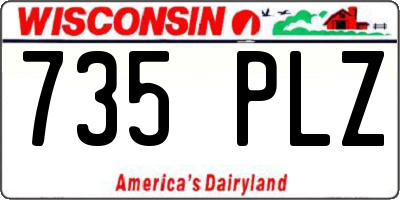 WI license plate 735PLZ