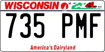 WI license plate 735PMF