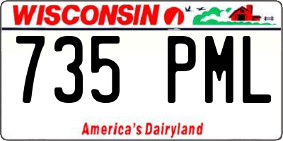 WI license plate 735PML