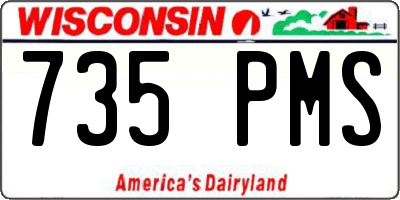 WI license plate 735PMS