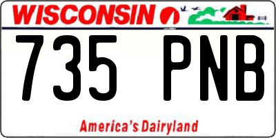 WI license plate 735PNB
