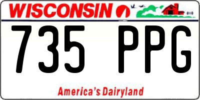 WI license plate 735PPG