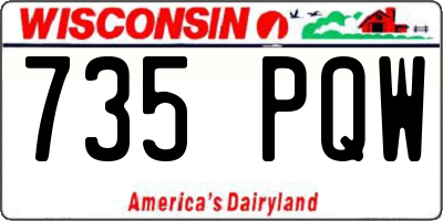 WI license plate 735PQW