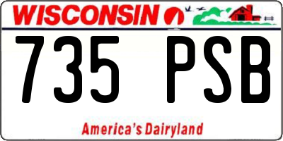 WI license plate 735PSB