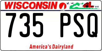 WI license plate 735PSQ