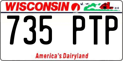 WI license plate 735PTP