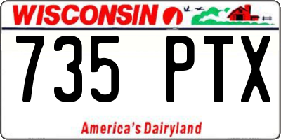 WI license plate 735PTX