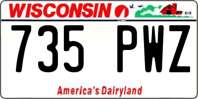 WI license plate 735PWZ
