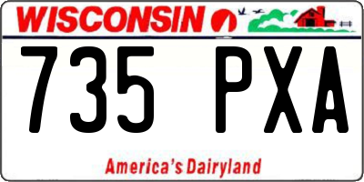 WI license plate 735PXA