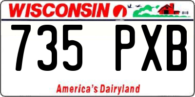 WI license plate 735PXB