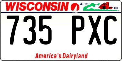 WI license plate 735PXC