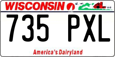 WI license plate 735PXL