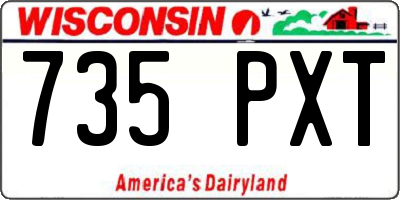 WI license plate 735PXT