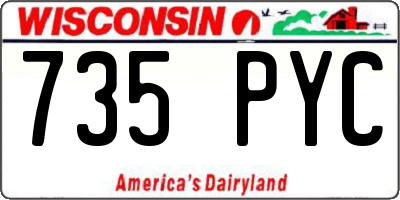 WI license plate 735PYC