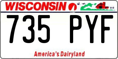 WI license plate 735PYF