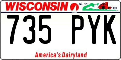 WI license plate 735PYK
