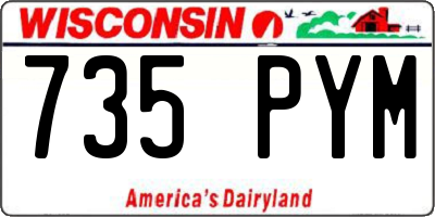 WI license plate 735PYM