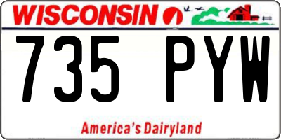 WI license plate 735PYW