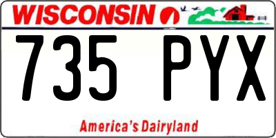 WI license plate 735PYX