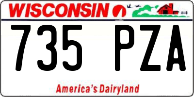 WI license plate 735PZA