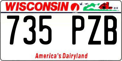 WI license plate 735PZB