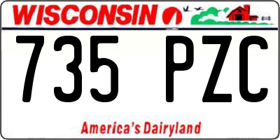 WI license plate 735PZC