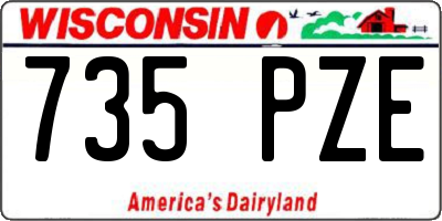 WI license plate 735PZE