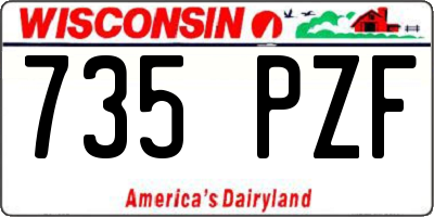 WI license plate 735PZF