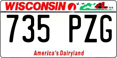 WI license plate 735PZG
