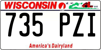 WI license plate 735PZI