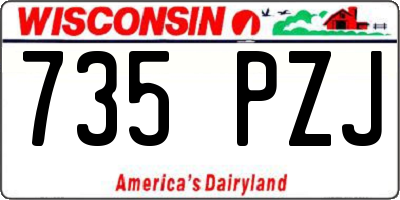 WI license plate 735PZJ