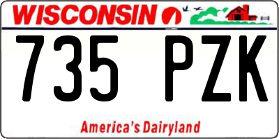 WI license plate 735PZK